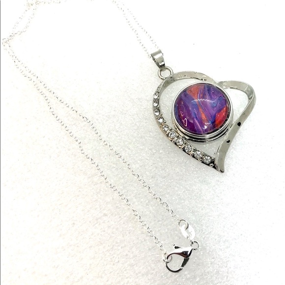 Heart Necklace Handmade 20mm snap SN20 display - Picture 2 of 3